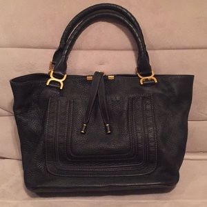 Chloe Calfskin Large Marcie Tote - Black
